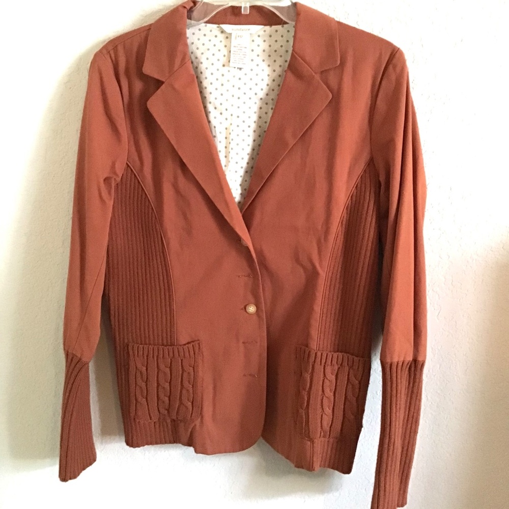 Sundance mixed media knit blazer